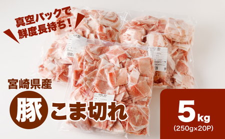 宮崎県産豚こま切れバラ凍結　小分け5㎏　K16_0137