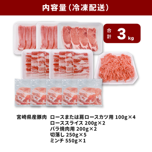 宮崎県産豚肉３kgセット K65_0010