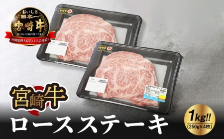 宮崎牛 ロースステーキ１kg   K18_0011_6 11,100円