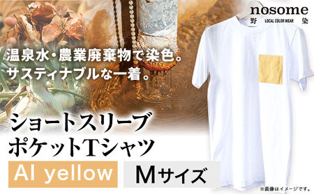 野の色を着る。温泉水・農業廃棄物で染色したショートスリーブポケット(Tシャツ)AI yellow【CC013M】