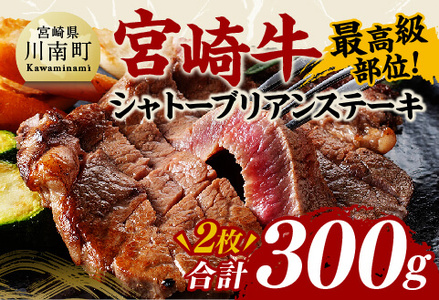 宮崎牛シャトーブリアンステーキ2枚　合計300ｇ【 肉 牛肉 国産 黒毛和牛 宮崎牛 ステーキ シャトーブリアン 宮崎県 川南町 】