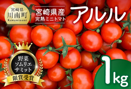 宮崎県産完熟ミニトマト「アルル」1kg 【 新鮮 アルル ミニトマト とまと 野菜 産地直送 宮崎県産川南町産 送料無料 】