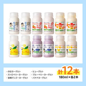 のむヨーグルト ６種飲み比べ セット（180ml×２本×6種） 【 川南町産 宮崎県産 飲み比べ セット ヨーグルト 飲むヨーグルト ドリンク 】