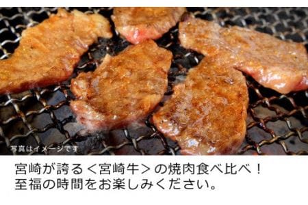 宮崎牛 3種食べ比べ 焼肉セット 450g【肉 牛肉 国産 黒毛和牛 肉質等級4等級以上 4等級 5等級 BBQ バーベキュー キャンプ 牛肉】