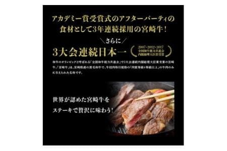 宮崎牛 ロースステーキ 500g (250g×2枚)【肉 牛肉 牛 国産 牛 黒毛和牛 牛 宮崎牛 牛 肉質等級4等級以上の牛肉】