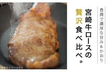 宮崎牛 ロース 食べ比べセット 400g【肉 牛肉 国産 黒毛和牛 肉質等級4等級以上 4等級 5等級 鉄板焼き 牛肉】