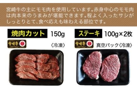 宮崎牛 赤身セット 700g【肉 牛肉 国産 黒毛和牛 肉質等級4等級以上 4等級 5等級 ステーキ 焼肉 スライス サイコロ 鉄板焼き BBQ すき焼き しゃぶしゃぶ】