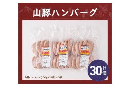 きじょん山豚 ハンバーグ 30個【肉 豚肉 加工品 惣菜 宮崎県産惣菜ブランド豚惣菜 おかず ポークハンバーグ 焼くだけ 簡単調理 たっぷり 大容量惣菜】