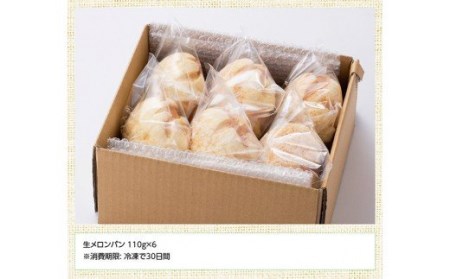 『押川春月堂本店』生メロンパン6個【スイーツ おやつ パン 大人気 生クリーム 川南町】