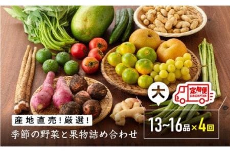 【定期便】産直おすず村 季節の野菜と果物 厳選 詰め合わせセット（大） 【 旬野菜 フルーツ 直売所 産地直送 宮崎県産 】