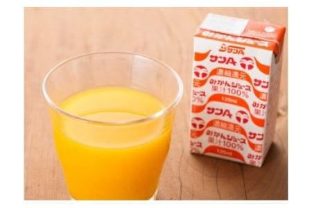 『サンAみかんジュース』125ml×48本セット【ジュース フルーツジュース 果汁100％ 果汁飲料 みかん】