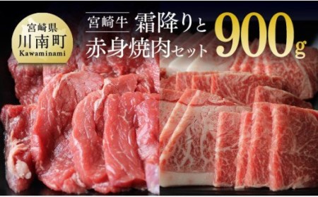 宮崎牛 霜降りと赤身焼肉セット 900g 【肉 牛肉 国産 黒毛和牛 宮崎牛 肉質等級4等級以上の牛肉 焼肉】