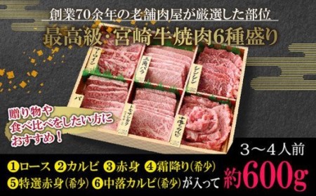 【特選】宮崎牛6種盛 焼肉食べ比べセット【肉 牛肉 国産 黒毛和牛 宮崎牛 肉質等級4等級以上の牛肉 焼肉セット】