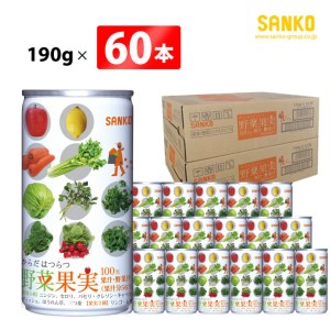 SANKO からだはつらつ 野菜果実(缶)　190g×60本【飲料類 ソフトドリンク 野菜 果汁 ミックスジュース 長期保存 宮崎県 川南町 送料無料】