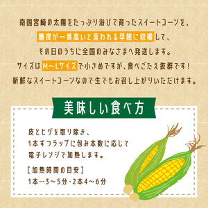 【令和7年発送】宮崎県産とうもろこし　小さめサイズのスイートコーン「ゴールドラッシュ」7kg以上(20本以上) 【 トウモロコシ スィートコーン 2025年発送 先行予約 数量限定 期間限定 】