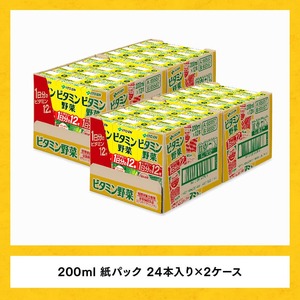 伊藤園 ビタミン野菜（紙パック）200ml×48本【3ヶ月定期便】 【伊藤園 飲料類 野菜ジュース ミックスジュース 健康 飲みもの】