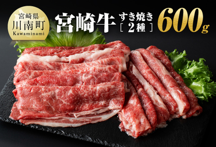 宮崎牛 すき焼き ２種 600g 【 肉 牛肉 牛 肉 A4～A5等級 宮崎牛 牛 しゃぶしゃぶ 牛 記念日 日本ハム 牛 】