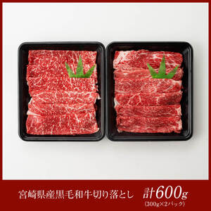 宮崎県産 黒毛和牛 切り落とし 600g【 肉 牛肉 牛 宮崎牛 牛 炒め物 牛 2パック 日本ハム 牛 】