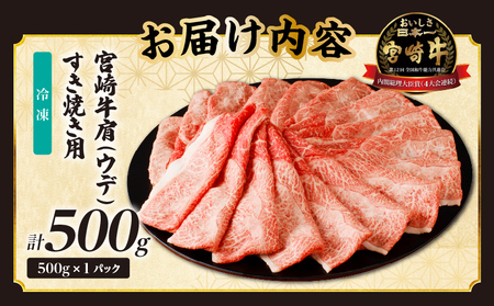 「宮崎牛肩(ウデ)すき焼き用」計500g 肉 牛 牛肉 おかず 国産_T009-0142