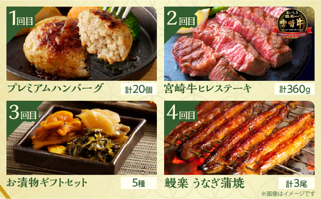 ≪12か月お楽しみ定期便≫都農町定期便(松) 肉 加工品 デザート 国産_T999-0103