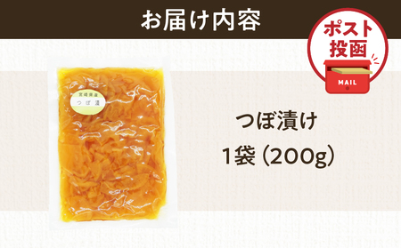 \ポスト投函/つぼ漬け 計1袋 (200g) 漬物 おかず 野菜 加工品 国産_T025-025