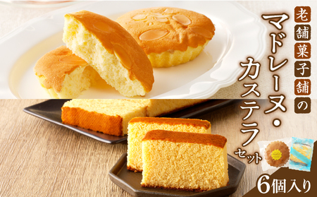 【2週間以内発送】老舗菓子舗のマドレーヌ・カステラセット「合計6個・個包装」 焼き菓子 スイーツ 詰め合わせ 洋菓子_T035-019
