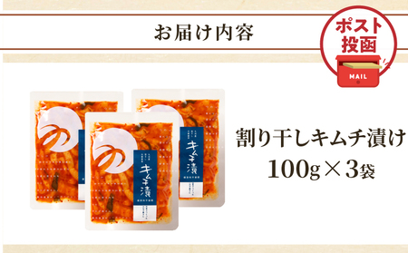 \ポスト投函/割り干しキムチ漬け(計3袋) つけもの おかず 野菜 加工品 国産_T037-016