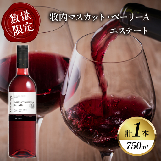 【数量限定】牧内マスカット・ベーリーAエステート(計1本) ワイン 酒 アルコール 国産_T014-055