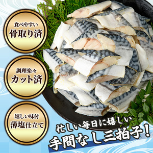 期間限定 塩サバフィーレ1枚付き！骨取り 肉厚 サバ切身(72切れ) 骨とり サバ切身 小分け 切り身 鯖 さば 塩サバ 塩鯖 骨なし 骨取り済 カット済 塩焼き 簡単 フライ 魚 海鮮 冷凍 お弁当 おかず 【AW-48】【丸正水産】