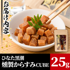 ”ひなた舎”燻製からすみCUBE(25g) カラスミ 魚卵 珍味 常温 保存 おつまみ ボラ【B-18】【SA・Te黒潮】