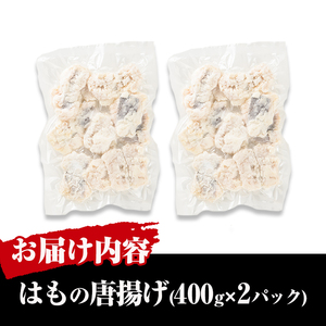 ＜訳あり＞鱧の唐揚げ(計800g・400g×2P)はも ハモ から揚げ からあげ 骨切り 海鮮 国産 冷凍 魚介 簡易包装 宮崎県産【MR-7】【マルユウ水産】