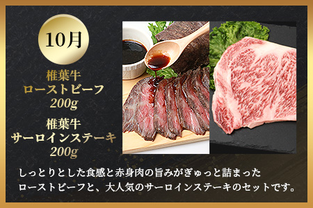 【定期便4回】総重量2.4kg！椎葉牛 大自然の中で味わう焼肉・BBQ定期便≪焼き肉・ステーキ・切り落とし・ローストビーフ≫ 牛肉 定期便 黒毛和牛 TK-63