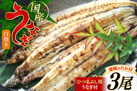 うなぎ 鰻 白焼き 3尾 たれ付き [オーチャンズ 宮崎県 美郷町 31bn0006]