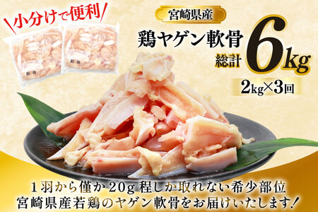 鶏肉 定期便 軟骨 若鶏 鶏軟骨 1kg 2p 3回 総計6kg [ミヤケイフード 宮崎県 美郷町 31bp0004]