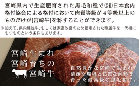 牛肉 宮崎牛 赤身 ステーキ 150g ×2 計 300g [SHINGAKI 宮崎県 美郷町 31ag0063] 冷凍 小分け 牛もも モモ もも 宮崎 黒毛和牛