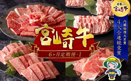 宮崎牛 豚肉 6ヶ月 定期便1 合計8.4kg モモ こま ロース 肩ロース バラ