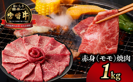 宮崎牛赤身（モモ）焼肉1kg| 牛肉 肉 ブランド牛 和牛 国産牛 赤身 モモ肉 モモ 焼肉 やきにく BBQ バーベキュー おかず 贈答用 贈答 贈り物 ギフト 記念日 誕生日 内閣総理大臣賞 ミヤチク パーティー お祝い |_Tk031-016y-01 10,650円