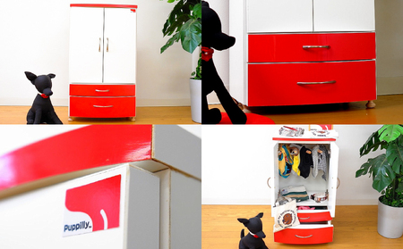 ペット用 クローゼット 「One Smile RED」 K319-008 ペット用クローゼット ペット用品 手作り おしゃれ 家具職人 愛犬 愛猫 家具 収納 収納クローゼット ツートンカラー 2段棚 ふるさと納税 鹿児島 おすすめ ランキング プレゼント ギフト
