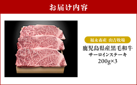 福永畜産 山吉牧場 鹿児島県産黒毛和牛 サーロインステーキ K326-005 鹿児島県産 黒毛和牛 計 600g 肉 牛 牛肉 ビーフ サーロイン ステーキ サシ 霜降り 焼肉 とろける 美味しい 贅沢 デパート 冷凍 国産 瀬戸口精肉店 ふるさと納税 山形屋 鹿児島 鹿児島市 おすすめ ランキング プレゼント ギフト