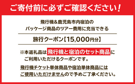 鹿児島市 に 泊まる ふるさと納税旅行クーポン【 15,000円分 】 K349-001_15