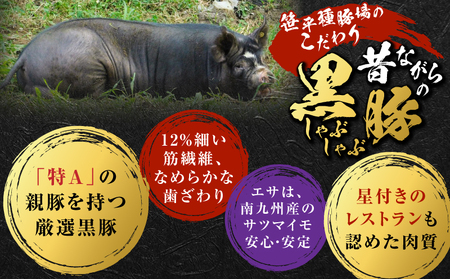 昔ながらの 黒豚 しゃぶしゃぶ セット 1.2kg＜ ロース 、バラ 、モモ ＞ K125-005 豚 豚肉