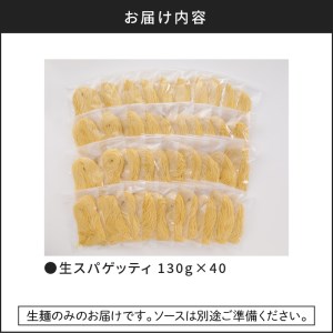 生スパゲティ 130g×40個 K036-003 生パスタ パスタ スパゲティ 生スパゲティ 麺 生麺 もちもち 生食感 お店の味 鹿児島市