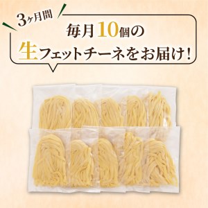 【3ヶ月 定期便】生フェットチーネ 10個 K036-T03 生パスタ パスタ スパゲティ 生スパゲティ 麺 生麺 もちもち 生食感 お店の味 鹿児島市 定期便