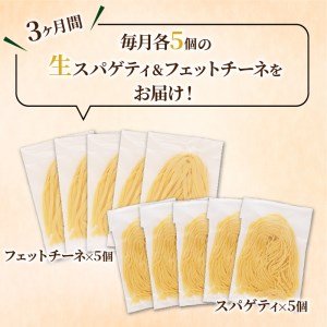 【3ヶ月 定期便】生スパゲティ 5個 × 生フェットチーネ 5個 K036-T05 生パスタ パスタ スパゲティ 生スパゲティ 麺 生麺 もちもち 生食感 お店の味 鹿児島市 定期便