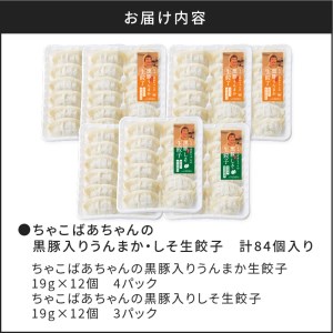 ちゃこばあちゃんの黒豚入りうんまか・しそ生餃子 計84個入り K027-005 薩摩 さつま 大人気餃子 人気餃子 鹿児島産餃子 鹿児島県産餃子 餃子三昧 餃子セット しそ 紫蘇 しそ生餃子 しそ餃子 大人気黒豚 人気黒豚 鹿児島産黒豚 鹿児島県産黒豚 お弁当 おかず キャンプ 点心 中華 中華料理 飲茶 黒豚入り餃子 生餃子 ちゃこばあちゃん 焼き餃子 水餃子