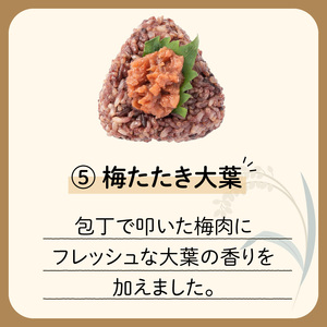 9種から選べる！ 冷凍玄米おむすび 5個入り ⑤梅たたき大葉 K182-005_05 薩摩 さつま 大人気玄米 人気玄米 鹿児島産玄米 鹿児島県産玄米 大人気おむすび 人気おむすび 鹿児島産おむすび 鹿児島県産おむすび 大人気おにぎり 人気おにぎり 鹿児島産おにぎり 鹿児島県産おにぎり 冷凍玄米 冷凍おむすび 冷凍おにぎり 黒米 米 小分け 冷凍 もちもち