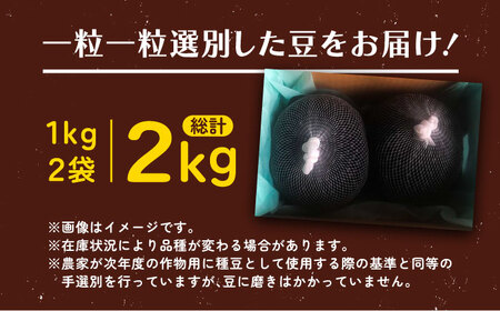 【R7年度産新豆 受付中】あしょろの豆 小粒黒豆 黒千石 1kg×2袋【足寄町/党崎農場】 [BEAA023]