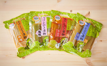 ラワンぶき漬物 4種セット（醤油・味噌・梅・キムチ）各100g《足寄町》【NPO法人あしょろ観光協会】 [BEAE007]