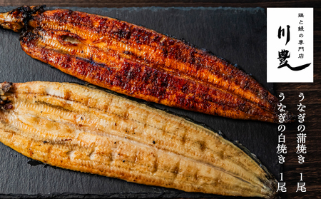 2145-1 昭和56年創業 うなぎの川豊 うなぎ蒲焼1尾・白焼1尾 計2尾セット KN049-002 魚 冷凍 鰻