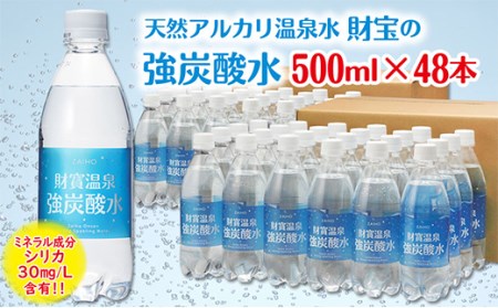 1123 【10回定期】強炭酸水48本!天然アルカリ温泉水「財宝」だから美味しい!